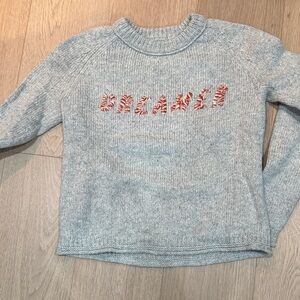 Madewell Light Gray Sweater with Red Lettering
